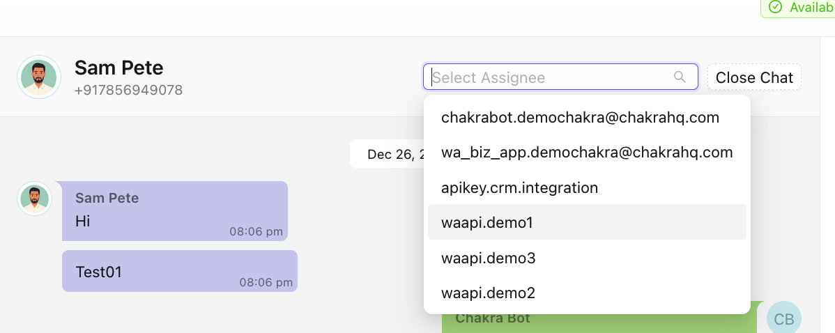 Chat_Assigne_Dropdown
