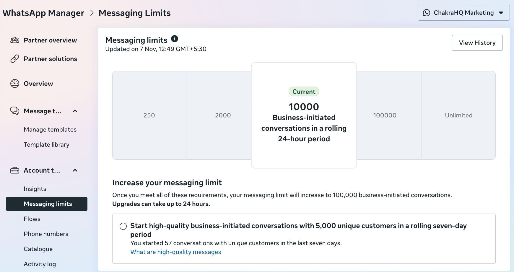 Messaging Limit