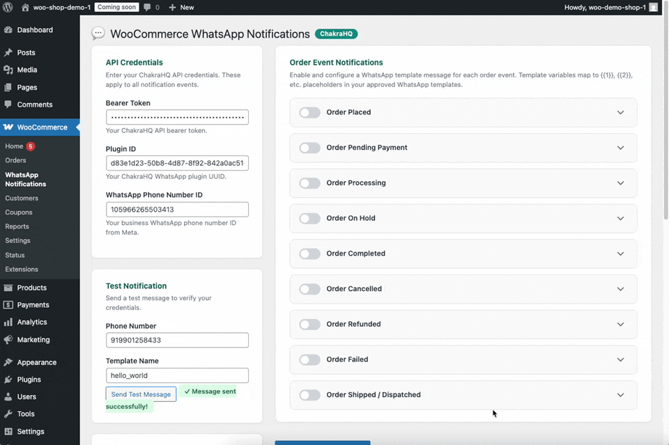 WooCommerce Configure Order Notification
